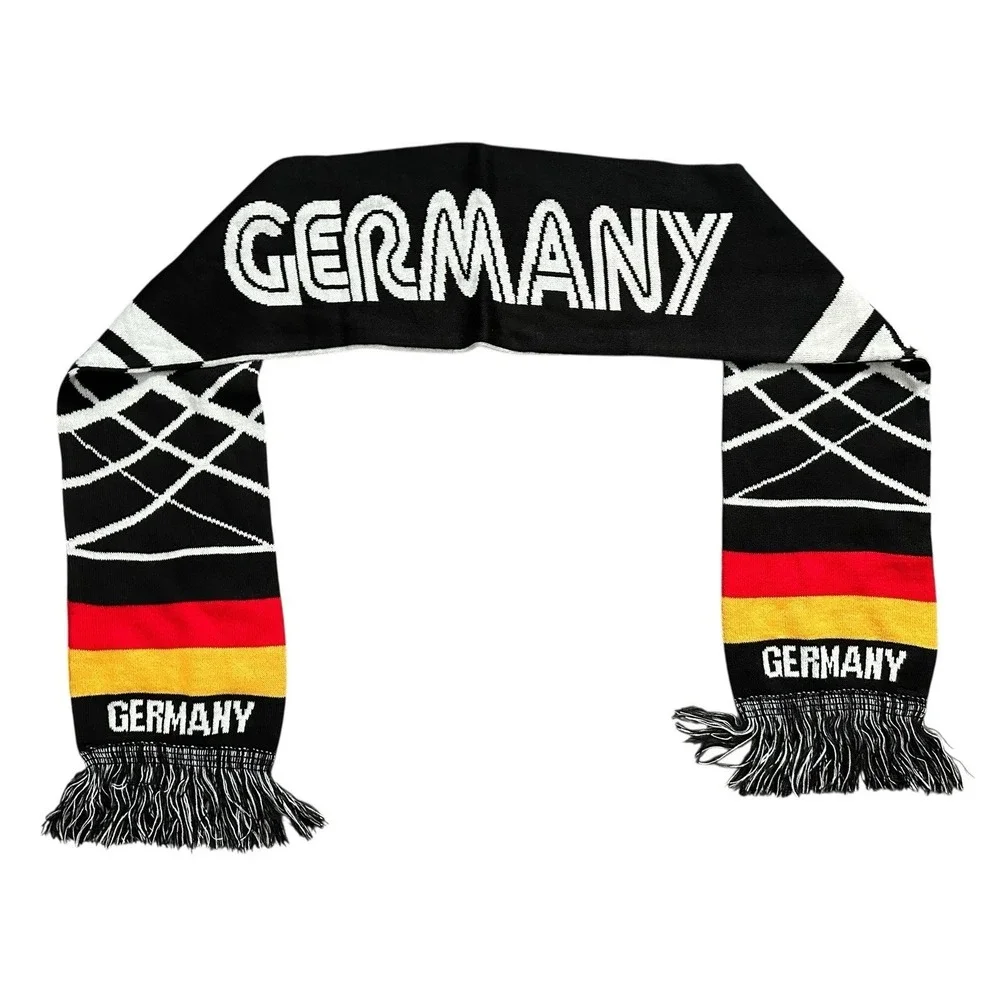 Germany Soccer Scarf Double Sided Black Red Gold‎ Football Fan Winter Knit